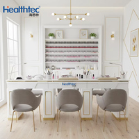 Table de manucure professionnelle en marbre pour techniciennes, mobilier de poste de travail pour salons de manucure, vente en gros