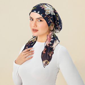 Hijabs imprimés tendance, turbans, bonnets, foulards longs, chapeaux hijab élastiques, bonnets <span class=keywords><strong>chimio</strong></span> respirants <span class=keywords><strong>pour</strong></span> femmes et filles - Product Image 2