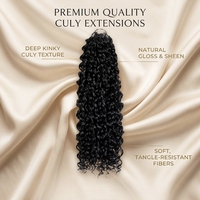 Extensions de cheveux humains au crochet, bouclées crépues, pré-bouclées, avec fil invisible, 60 grammes, pré-séparées, réutilisables, vente en gros