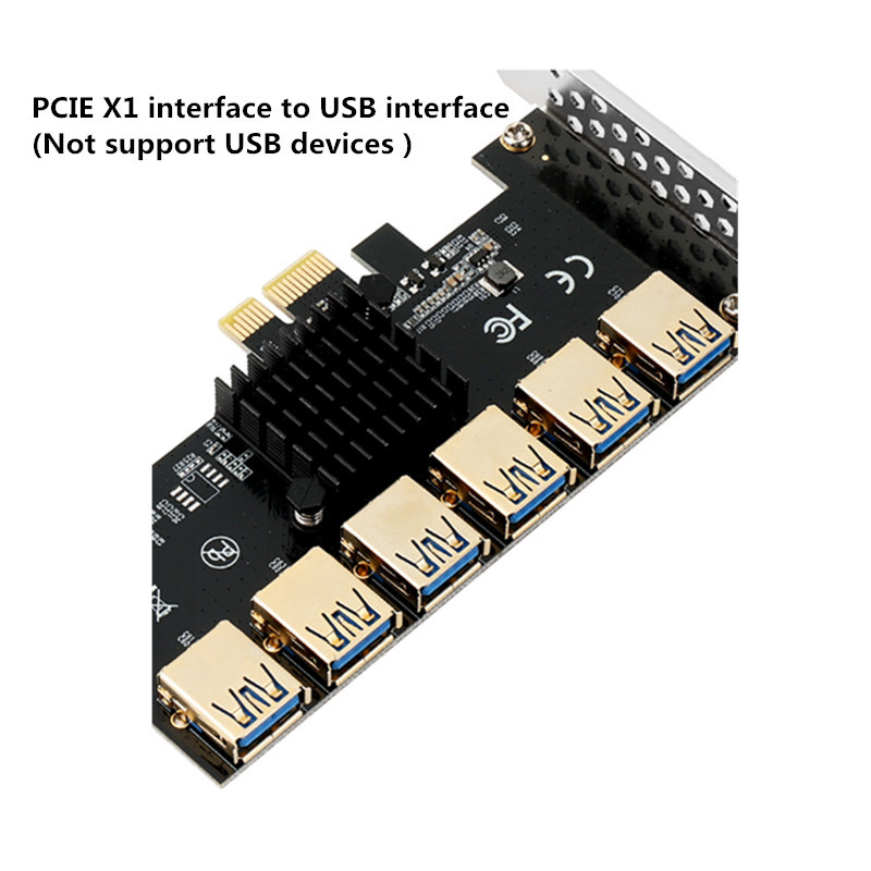 Переходная карта с усилением PCI Express, от 1 до 6 портов Usb3.0, PCI-E, адаптер для графической карты расширения с 1 до 6 PCI-E