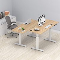 Table de bureau électrique réglable en hauteur, de 28 à 47 pouces de hauteur, de 39 à 70 pouces de longueur, en fer, mobilier de bureau