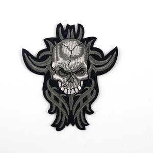 Tùy Chỉnh Nhiệt Báo Chí Con Dấu Chết Đầu Skull Thêu Quần Áo Vá Set - Product Image 4