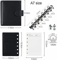 Organiseur à anneaux en cuir personnalisé, couverture rigide, format A5/A6, avec poches, portefeuille pour argent, mini-journal de budget, design élégant