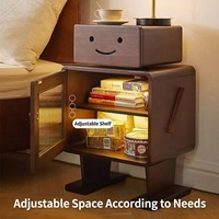 Table de chevet robot en bois massif, mignonne et créative, meuble de rangement pour chambre à coucher, table d'appoint pour salon, mobilier moderne pour enfants