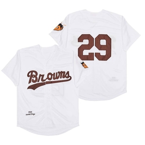 Maillot de baseball brodé de qualité, personnalisé, sport, St. Louis 29, rétro, vintage, polyester, crème, homme, femme, enfant - Product Image 3