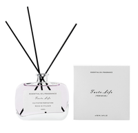 Bouteille en verre carrée de luxe de 100 ml pour diffuseur à bâtonnets, personnalisable en gros, avec couvercles noirs vides, pour parfum, écologique, sans alcool, sans plomb