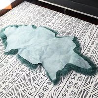Tapis en fourrure de Mongolie naturelle de luxe, forme longue et bouclée, véritable tapis en peau de mouton moelleuse pour chambre, canapé, salon, maison