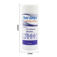 50 pièces 5 en 1 bandes de Test d'eau PH papier testeur d'eau polyvalent haute précision détection facile accessoires de piscine d'aquarium