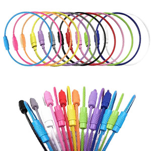 Xingrong nhà máy thép không gỉ vít khóa Keychain Nhẫn nóng bán kim loại dây cáp dây vòng chìa khóa - Product Image 1