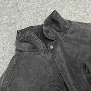 2025 Winter Men's Vintage Washed Cotton Fill Canvas Varsity Jacket Embroidery Cotton <b>Coat</b>,Suitable for Y2K Street Leisure - Product Image 3