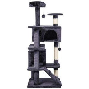 Großhandel Günstige Katze Scratcher Tree Wood Neue mehrstufige Kratz baum <span class=keywords><strong>Cat</strong></span> Condo mit Plüsch Barsch Stabile Katze Scratching Post für Katzen - Product Image 2