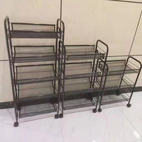 Carrito Rodante de Acero al Carbono para Sala de Estar, Carrito de Almacenamiento, Estante de Cocina, Organizador Móvil de 5 Niveles para Baño