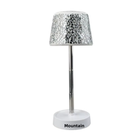 Lampe de nuit rétractable de luxe abordable avec contrôle tactile BSCI FAMA, abat-jour en mosaïque argentée, LED décorative pour chevet, cadeau