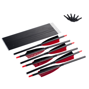 <span class=keywords><strong>3</strong></span> frecce takedown Linkboy tiro con l'arco puro carbonio frecce ID6.2 con vera piuma 4 "per il tiro in tasca comoda prenotazione - Product Image 1