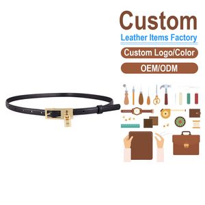 Cinturón Delgado de Cuero Genuino para Mujer, Cinturón Decorativo de Moda con Hebilla de Cierre - Product Image 2