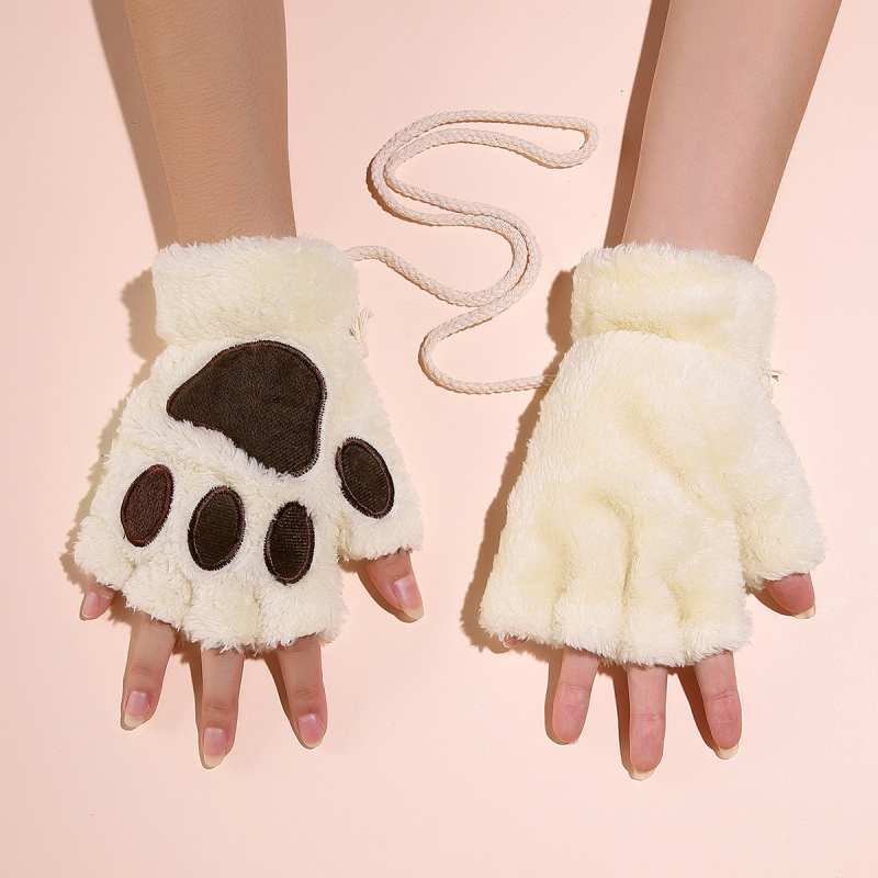 HZS-22001 Frauen Katzen pfoten handschuhe Winter Plsch Kunst pelz  Niedliches Ktzchen Finger less Mitten| Alibaba.com