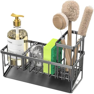 Black Stainless Steel Sink Drain Rack Rectangle Multi Purpose Kitchen Storage Quick Dry Countertop Organizer - Product Image 5
