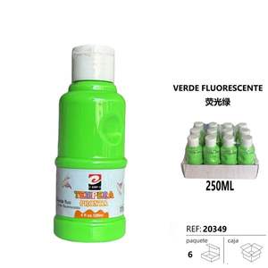 Pintura al agua moderna, verde fluorescente, TEPERAS VERDE FLUORESCENTE, materiales de plástico para manualidades - Product Image 1