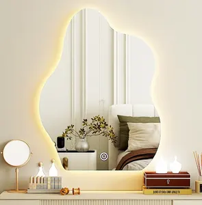 LED Miroir โต๊ะเครื่องแป้งแต่งหน้า Dressers ไฟเฟอร์นิเจอร์ห้องนอนกระจกสีขาวแต่งหน้าชุดโต๊ะเครื่องแป้งพร้อมกระจก