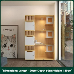 Villa de lujo para gatos con diseño Hotel para gatos de varios niveles con diseño - Product Image 3