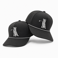 Vijfpanelige golfpet met teamborduurlogo, OEM, op maat gemaakt, kleine minimale bestelhoeveelheid, premium gewassen katoen, gebogen klep, klittenbandsluiting