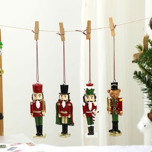 Small Walnut Soldier Resin Pendant Elegant Standing Figure <b>Box</b> Ornament for <b>Christmas</b> Tree Decoration Doll Shape Factory - Product Image 1