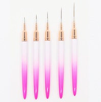 1Pc Set Kuas Liner Kuku Metalik Gradasi, Kuas Stripper Bulu Ultra Tipis, Pena Nail Art, Kuas Gambar Gel UV untuk Garis-garis, Bunga, dan Strip