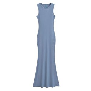 2023 Brown Solid Ribbed Sleeveless Tank Top Long Maxi Dress for Women Ladies Casual Summer Lounge Prom <strong>Wholesale</strong> <strong>Bulk</strong> <strong>Clothing</strong> - Product Image 3