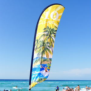 ธงขนนกกันลมพิมพ์ลายกลางแจ้งตามสั่งพิมพ์ลายอลูมิเนียมแบบดิจิตอลทนทานสำหรับชายหาด - Product Image 6