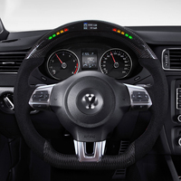 Volant en fibre de carbone intelligent à LED compatible avec Golf 6 MK6 Golf R Gti Volant en fibre de carbone