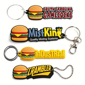 Porte-clés en PVC souple personnalisés avec votre propre logo, vente en gros, porte-clés 2D personnalisés, porte-clés en caoutchouc 3D, cadeaux promotionnels d'entreprise - Product Image 1