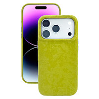 Étui de téléphone en tissu suédé doux pour iPhone 18/17/16 Pro Max, en PU, texture rétro, velours, antichoc, protection fine, antidérapant