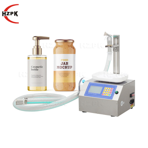 HZPK Small Scale Filling Machine Lotion Shampoo Cosmetics Food Jam Tomato <b>Ketchup</b> Glass Jar Gear Pump Weighing Filling Machines - Product Image 1