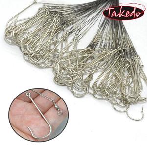 สายเบ็ดตกปลา TAKEDO แบบหนา สีเงิน พร้อมตะขอเกี่ยว สายเหล็ก พร้อมตัวหมุนและหมุด ป้องกันการ<span class=keywords><strong>กัด</strong></span> สายเบ็ดตกปลาเหล็ก - Product Image 2