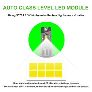 Faro LED Y6C Super Luminoso 6000Lm 80W H7 con Chip CSP 3570 per Moto Fuoristrada e Camion, in Alluminio Aeronautico - Product Image 3