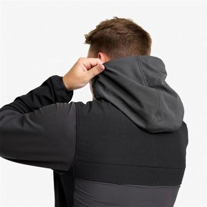 Veste de sport pour homme de haute qualité, personnalisée, décontractée, gris foncé, à blocs de couleur, col montant, fermeture éclair, coupe régulière, service OEM - Product Image 5