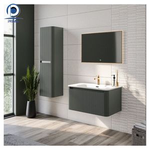 <span class=keywords><strong>Meuble</strong></span>-lavabo mural Prima Modern Villa en <span class=keywords><strong>bois</strong></span> massif avec armoires miroir <span class=keywords><strong>et</strong></span> comptoirs en quartz artificiel - Product Image 3