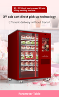 Distributeur automatique réfrigéré sans personnel avec capacité de 60 compartiments et gestion basée sur le cloud pour gâteaux et desserts
