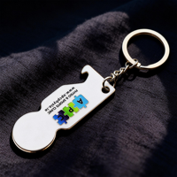 Porte-clés personnalisé avec logo sur mesure pour chariot de supermarché, porte-monnaie en métal