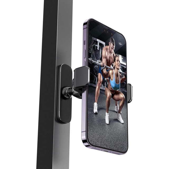Gym & Golf Cart Magnetic Phone Holder with N52 Magnet Strong Iron Grip /Clamp Mount for 4-6.5" Mobile Devices