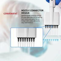 Pipette de laboratoire multicanal (8/12 canaux) – Pipetteur manuel réglable en ABS avec garantie d'un an