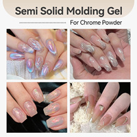 BORN PRETTY-Gel pour ongles semi-solide multifonctionnel sans essuyage, marque privée, gel de moulage sans écoulement pour poudre de chrome, 5ml