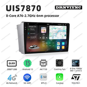 Autoradio stéréo vidéo 7870 2K Android 13 avec Carplay, 4G, DSP, audio, GPS, navigation pour Toyota Avensis 2002-2008 - Product Image 2