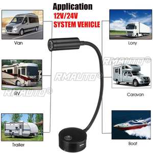 Lampe de lecture 12V-24V avec port de charge USB, éclairage intérieur flexible à LED pour voiture, camping-car, caravane, bateau, camping - Product Image 5