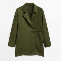 Femme Offre Spéciale personnalisé décontracté 100% coton lin Blazer femmes large léger automne à manches longues lin costume dame veste