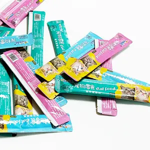 Factory Sale 15g Cat Wet Food Sticks Wholesale Cat Pet Kittens Snacks 3 Flavors Delicious Cat Strips