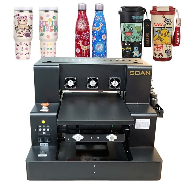 UV Flatbed Inkjet Printer A4 Home Business Acrylic Ceramic Glass Wallpaper Wood Metal Pvc Printing Machine 3D