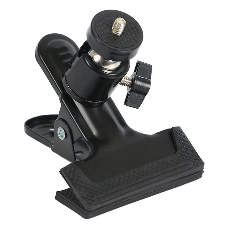 Zware Statief Camera Mount Clip Klem Met 360 Graden Draaibare Mini-Balhoofd Fotografie 1/4 ''Schroefveerklem