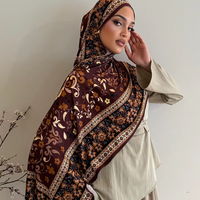 Nouveau Foulard Premium pour Femmes Musulmanes, en Modal, Doux, Respirant, Léger, Élégant, Pashmina Imprimé, Pashmodal, Hijab en Modal