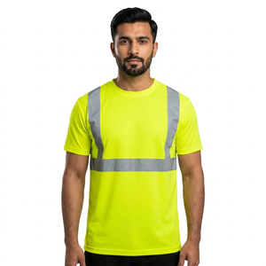 Camiseta de Trabajo de Alta Visibilidad Unisex, Personalizada con Logotipo Reflectante, Transpirable, de Poliéster/Algodón, con Impresión por Transferencia de Calor - Product Image 1